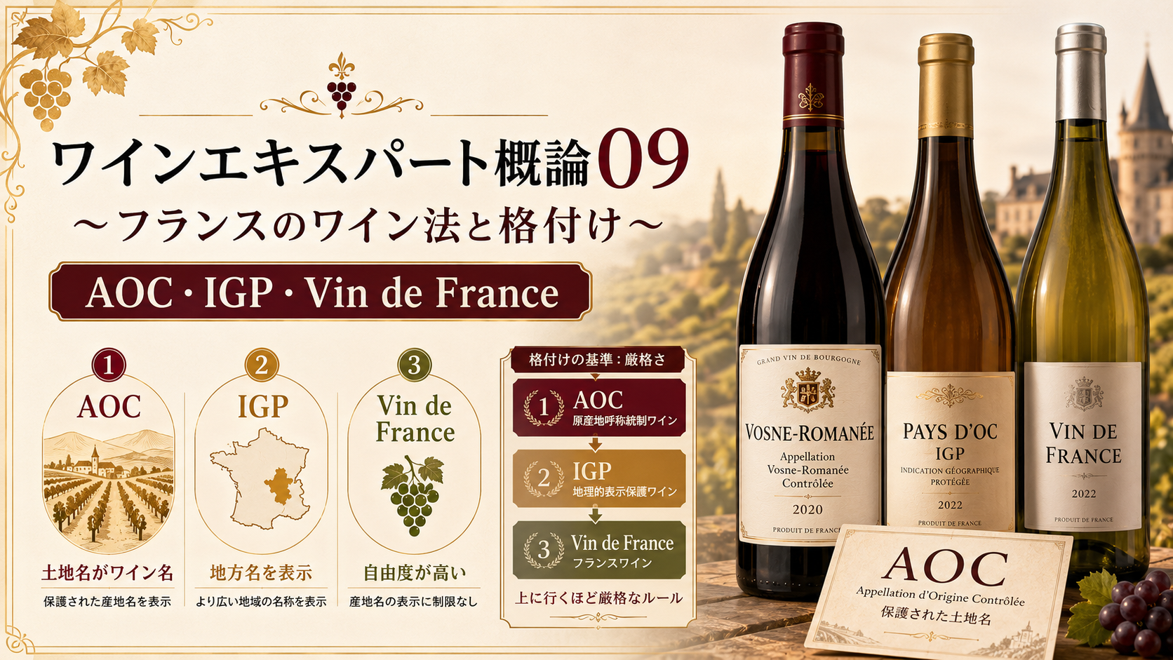 ワインエキスパート概論09｜フランスのワイン法と格付け